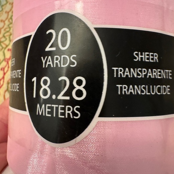 My Moments Sheer Pink Ribbon 4 inches x 20 yards NEW 12 rolls - Picture 3 of 5